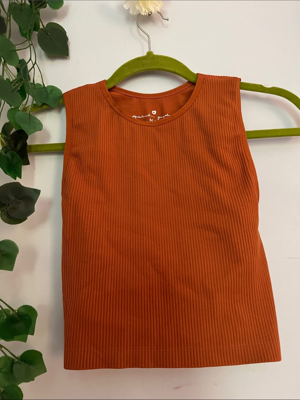 Spiritual Gangster Ribbed Tank Top - Rust